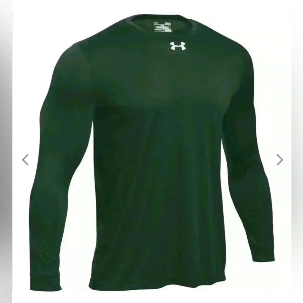 Under Armour]  Deep Green Mock Neck  Athletic Fitted  Long Sleeved Shirt Men's L